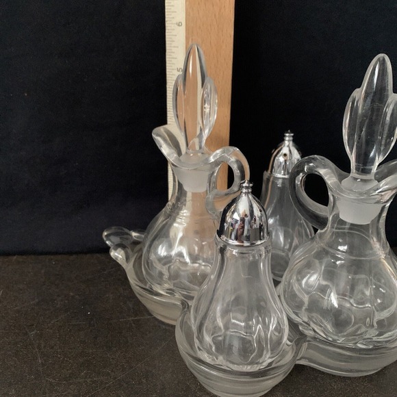 Vintage Duncan & Miller Canterbury- 5 Piece Oil Vinegar...